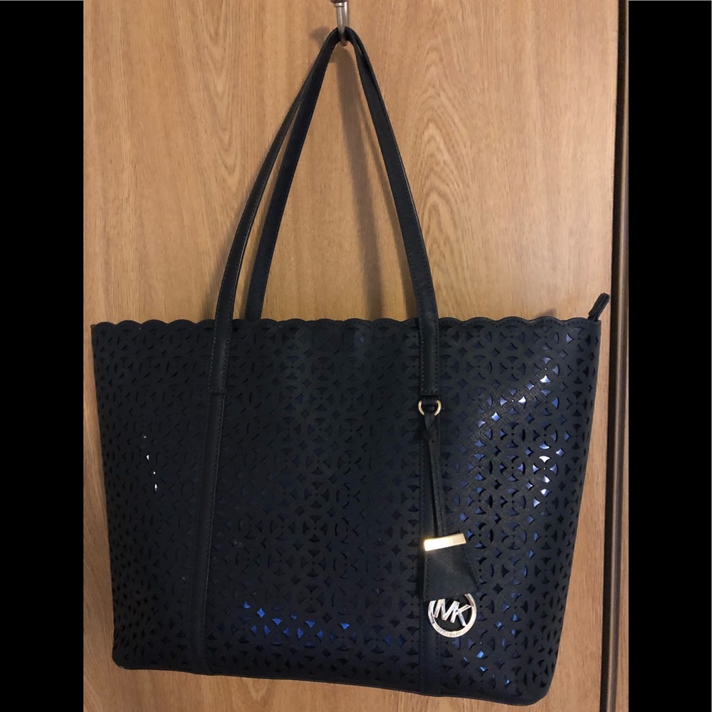 MK-Desi Medium Perforated-Leather Tote